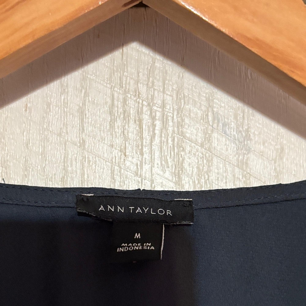 Anne Klein Midnight Blue Ruffle Blouse - Picture 3 of 5